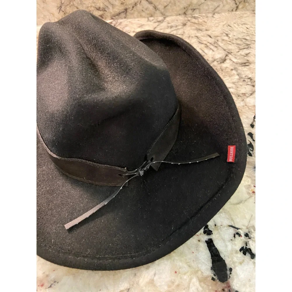 Bullhide Cowboy Hat Kids Medium Black Felt Horse Concho Western Americana USA